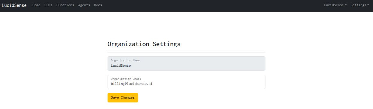 Organization Settings
